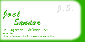 joel sandor business card
